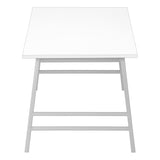 40" White And Silver Rectangular Coffee Table