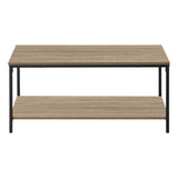 40" Dark Taupe And Black Rectangular Coffee Table