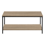 40" Dark Taupe And Black Rectangular Coffee Table