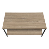 40" Dark Taupe And Black Rectangular Coffee Table