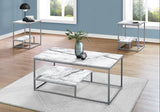 Set Of Three 42" Black Rectangular Coffee Table With Shelf