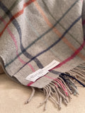 Charcoal Woven Wool Checkered Reversable Throw