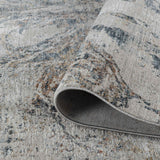 9' X 12' Beige Blue Abstract Power Loom Area Rug