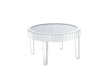 32" Silver Glass Mirrored Coffee Table