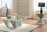 32" Cocoa And Silver Aluminum Round Coffee Table With Drawer