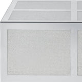 36" Silver Glass Mirrored Coffee Table