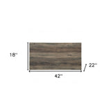 42" Black And Rustic Oak Rectangular Coffee Table With Two Shelves