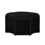 33" Black Velvet Specialty Cocktail Ottoman