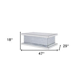 34" Champagne And Clear Glass And Metal Hexagon Coffee Table