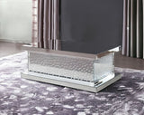47" Silver Glass Mirrored Coffee Table