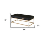 47" Clear And Silver Glass Mirrored Coffee Table With Shelf