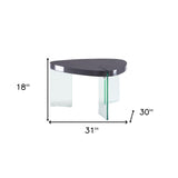 48" Silver Mirrored Glass and Faux Stone Bling Rectangular Coffee Table