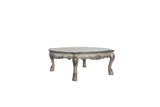 54" Bone Solid And Manufactured Wood Coffee Table
