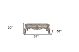 54" Bone Solid And Manufactured Wood Coffee Table