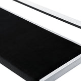 50" Gray And Silver Upholstered Velvet Bench