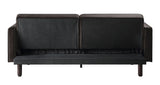 79" Brown Velvet And Black Sleeper Sofa