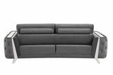 90" Gray And Silver Sofa