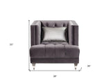 44" Black Tufted Arm Chair