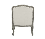 29" Cream And Brown Linen Arm Chair