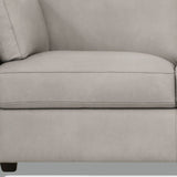 81" Dusty White Leather And Black Sofa