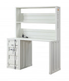 47" White Metal Writing Desk