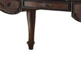72" Dark Brown Wood Unique Executive Desk With Three Drawers