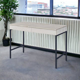 42" Natural and Black Writing Desk With Two Drawers