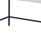 42" Natural and Black Writing Desk With Two Drawers
