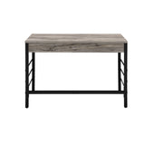 42" Brown and Black Writing Desk With Two Drawers
