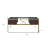 37" Antiqued White Computer Desk