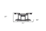 50" Black L Shape Writing Desk