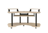 71" Natural and Black Unique Computer Desk