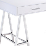 54" White Writing Desk With Two Drawers
