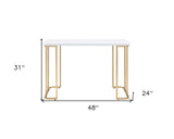 42" Brown and Black Writing Desk