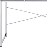 47" White and Silver Writing Desk