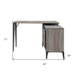 47" Black and Silver Writing Desk