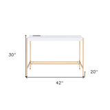 48" Brown and Black L Shape Writing Desk