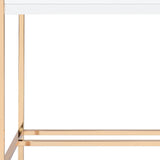 42" White and Gold Writing Desk