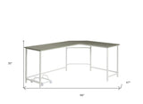 66" Brown and Black L Shape Computer Desk