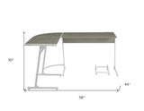 58" Brown and Black L Shape Computer Desk