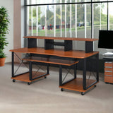 72" Brown and Black Computer Desk