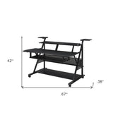 72" Brown and Black Computer Desk