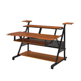 67" Brown and Black Computer Desk