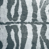 2' X 3' Grey Zebra Print Shag Handmade Non Skid Area Rug