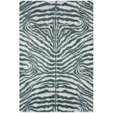 3' X 5' Grey Zebra Print Shag Handmade Non Skid Area Rug