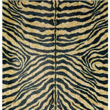 5' X 8' Black and Gold Animal Print Shag Handmade Non Skid Area Rug