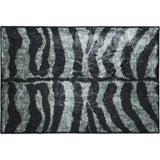 2' X 3' Black and Gray Zebra Print Shag Handmade Non Skid Area Rug