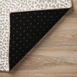 8' X 8' Black and Gray Leopard Round Shag Handmade Non Skid Area Rug