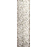 2' X 8' Beige and Cream Leopard Print Shag Handmade Non Skid Runner Rug