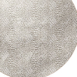 8' X 8' Beige and Cream Leopard Round Shag Handmade Non Skid Area Rug